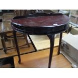 Demilune occasional table on cabriole legs