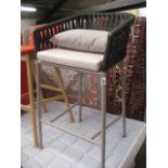 Rodolfo Dordoni for Kettal Bitta aluminium framed stool with braided seat in grey