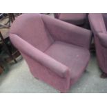 (2054) Pair of maroon fleck upholstered tub style bar seats by Ace Contract Furniture