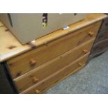 Pine chest of 3 drawers