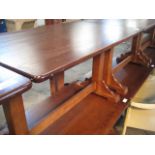 (2015) 4 dark stained pine 4 seater restaurant tables