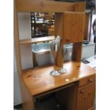 Pine dressing table with storage above and below