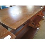 (2018) 4 dark stained pine 4 seater restaurant tables