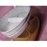 (2323) Box of serving dishes and cookware