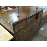 Walnut chest of 3 over 3 drawers with shell handles