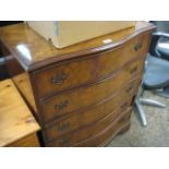 Walnut chest of 5 drawers