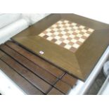 Square table with chess board top