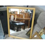 Oak framed rectangular wall mirror