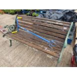 Wooden and metal garden bench