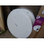 3 flat pack white plastic garden tables