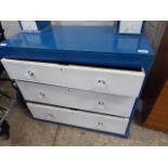 Blue and white painted dressing table