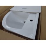 (2517) Boxed white ceramic basin