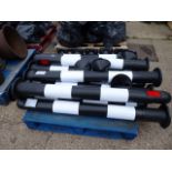 (1232) Pallet of black and white striped bollards