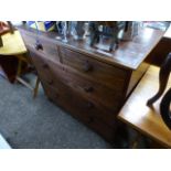 Victorian chest of 2 short over 3 long drawers
