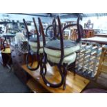 Set of 4 mahogany balloon back dining chairs with upholstered seats *Collector's Item: Sold in