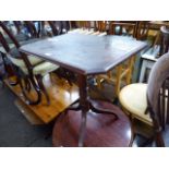 Mahogany rectangular tilt top table