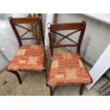 Pair of reproduction mahogany chairs with drop in seat pads *Collector's Item: Sold in accordance