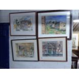 Large quantity of framed and glazed paintings and prints