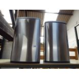 2 stainless steel bins