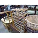 Bottle rack, 3 baskets and stool