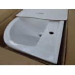 (2516) Boxed white ceramic basin