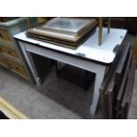 Enamelled top kitchen table with drawer under