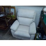 Electric reclining chair in cream