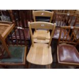 (2108) Pair of beech dining chairs