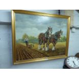 5 oil on canvas scenes of horse