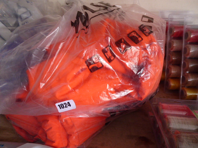 Bag containing high viz insulated jacket and trousers