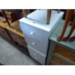 Pair of white 2 drawer cabinets