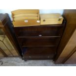 Waterfall type bookcase with drawer under