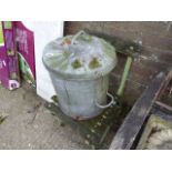 Galvanized bin and folding chair