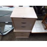 Pair of 3 drawer bedside cabinets