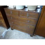 Oak chest of 2 short over 3 long drawers