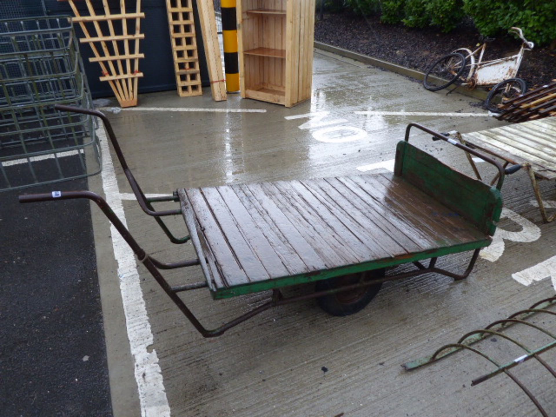 Double wooden metal framed barrow