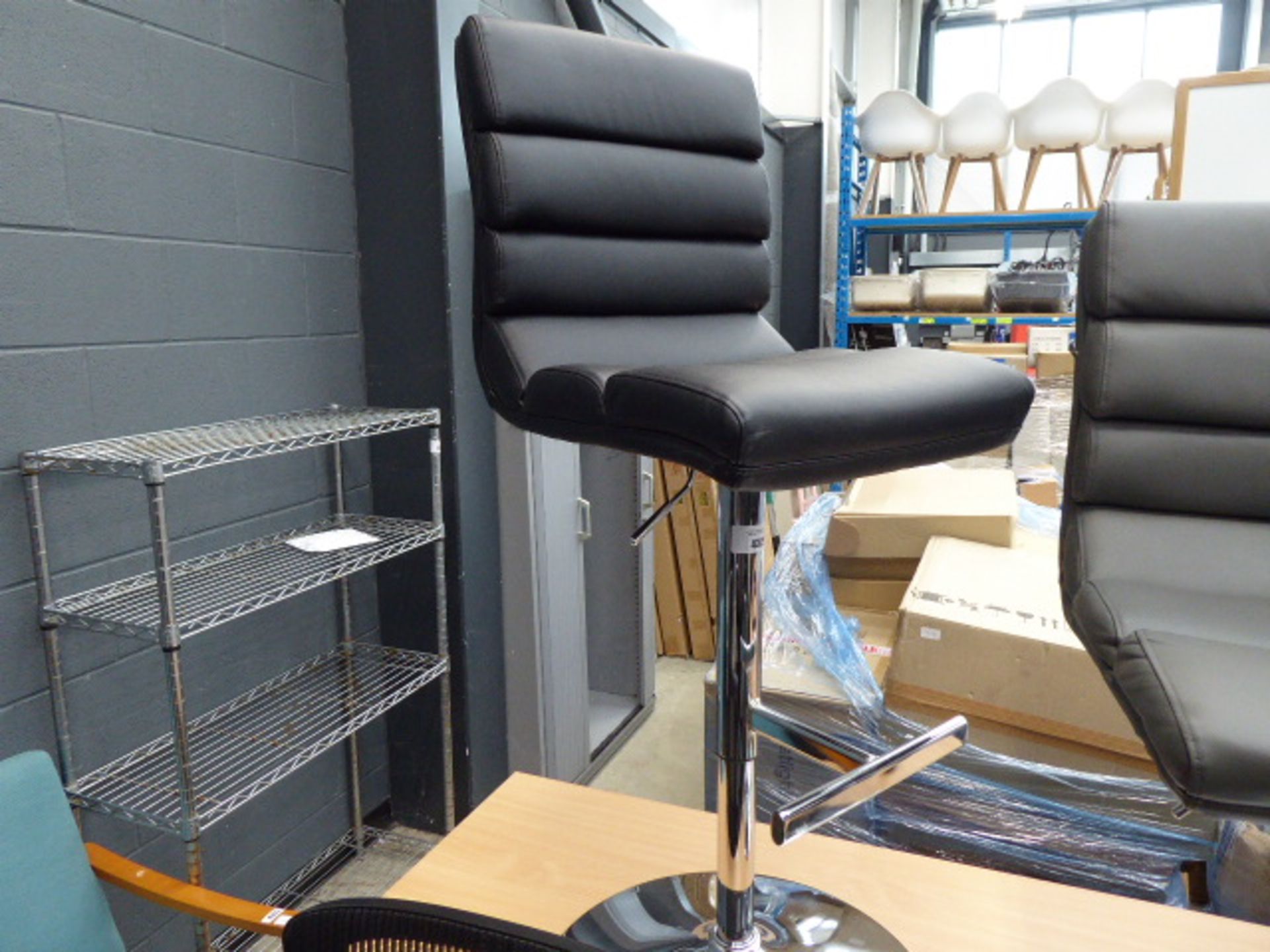 Black chrome based bar stool