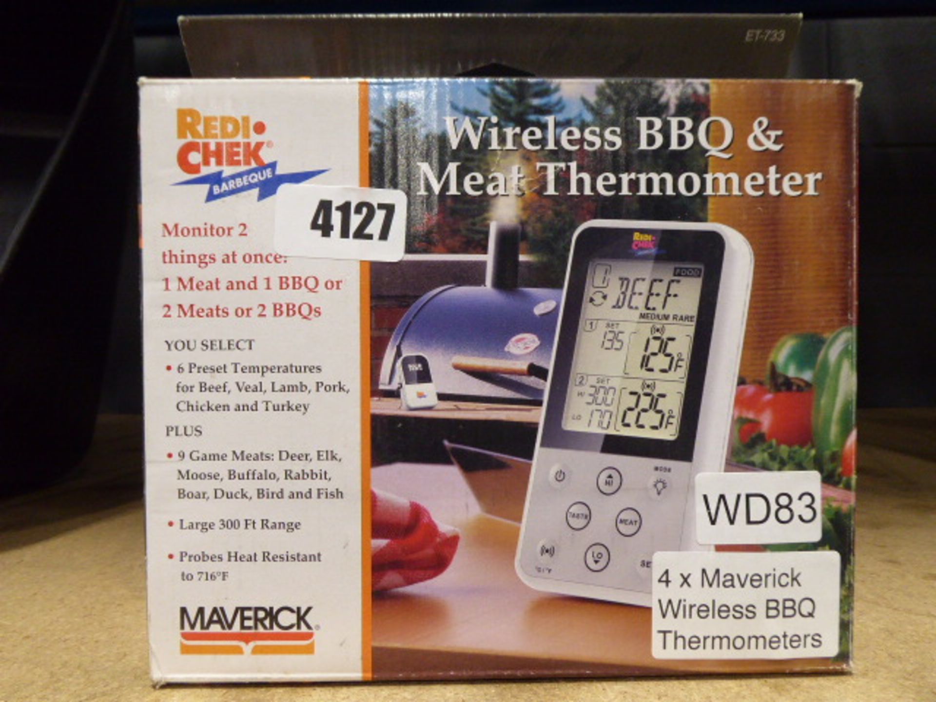 4 wireless BBQ thermometers