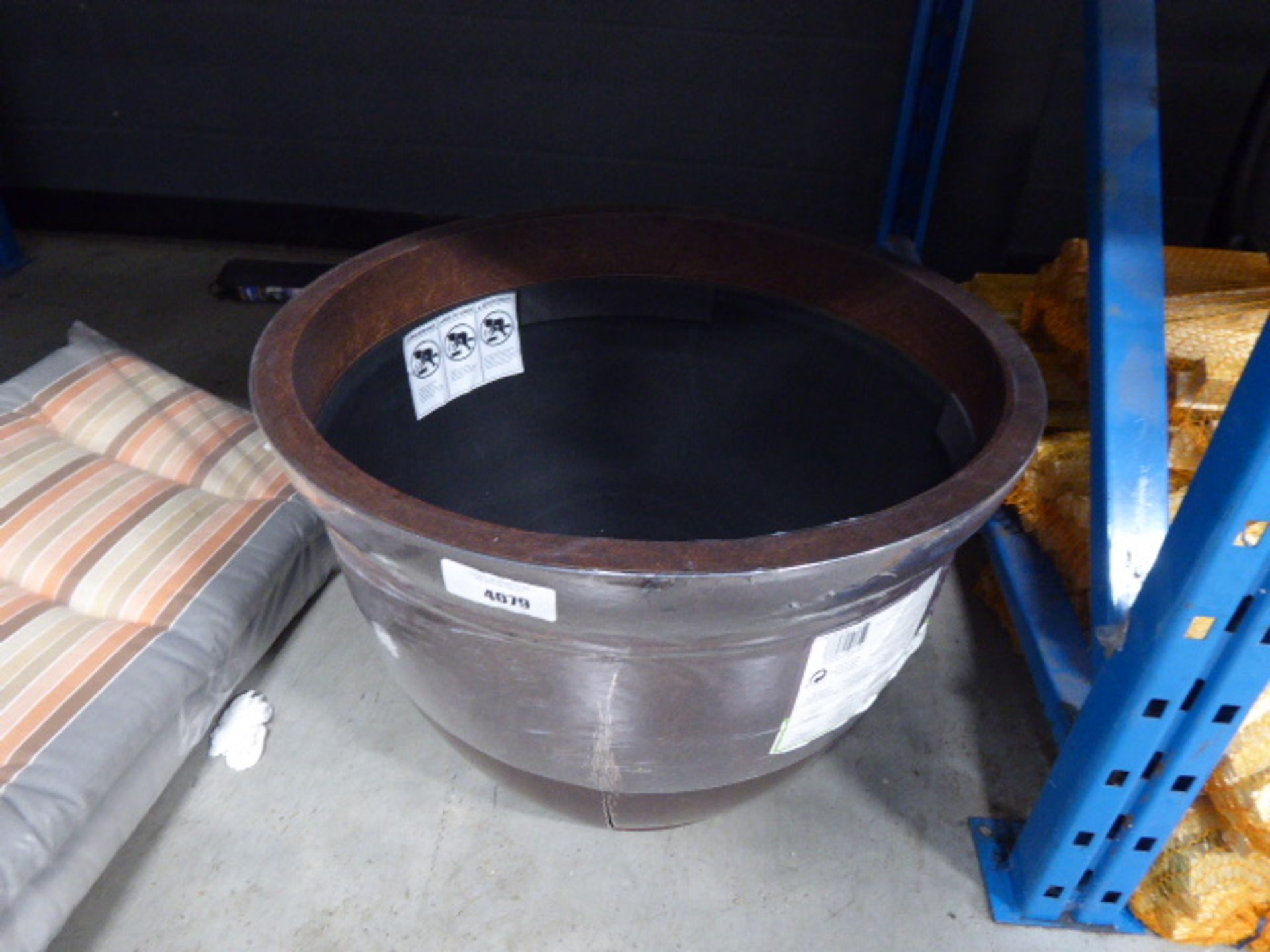 Brown plastic pot