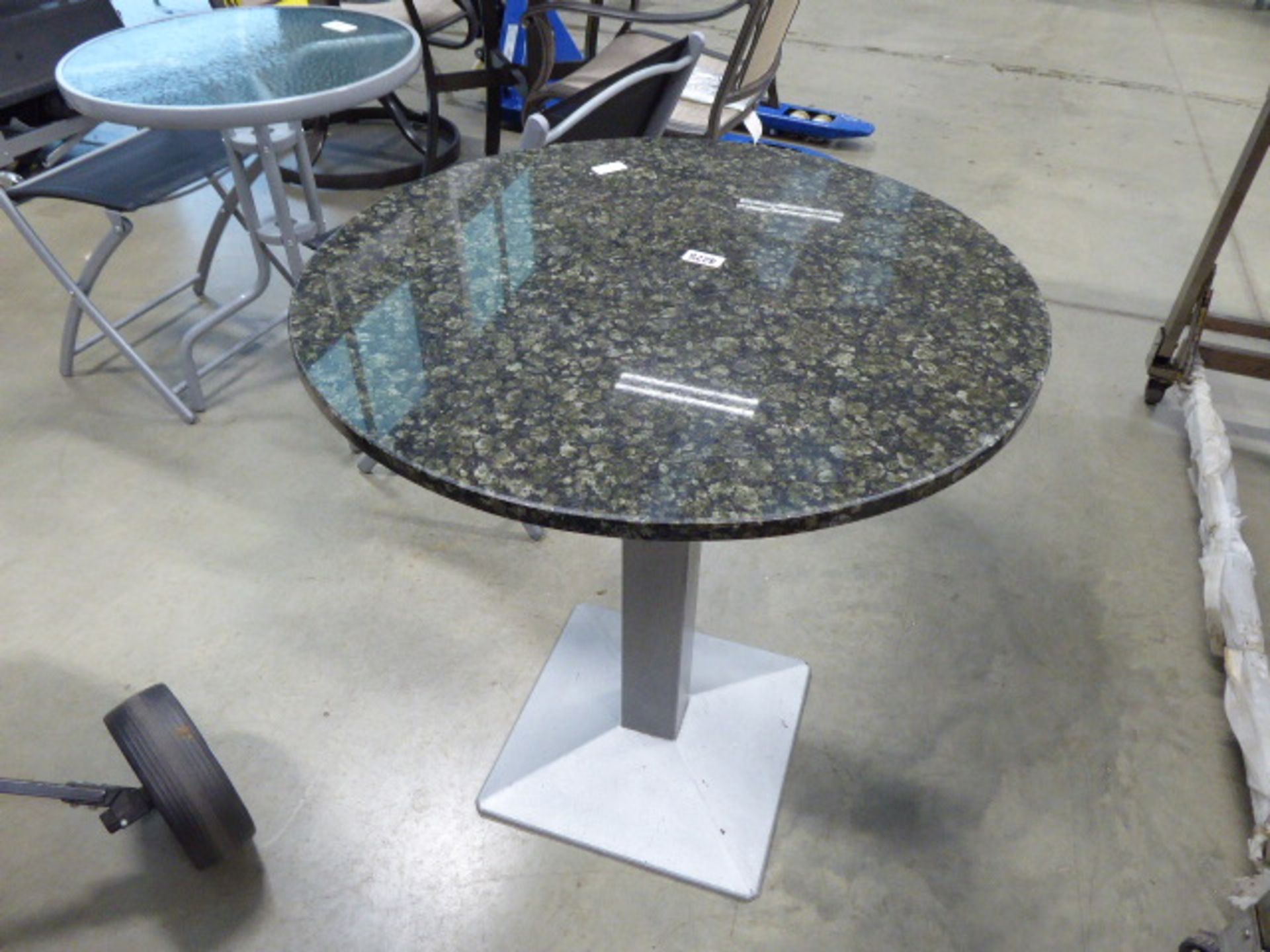 4196 - Marble topped metal frame bistro table