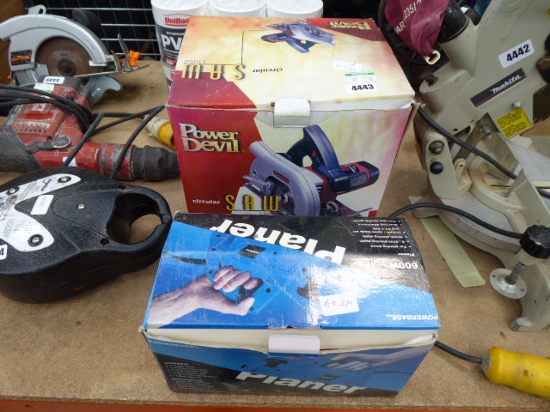 Power Devil circular saw and a Powerbase planer