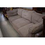 5117 Pale brown fabric 3 seater sofa