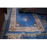 Blue Chinese Tientsin Junco mat approx 3ft x 6ft