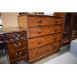 Victorian mahogany chest of two over three drawers with turned wooden handles