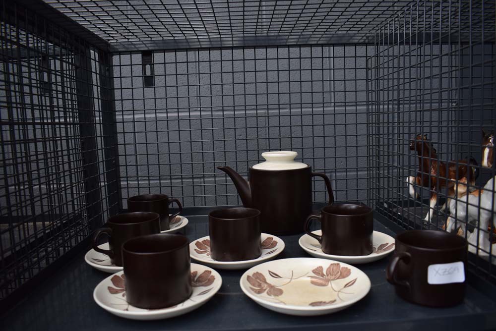 Cage containing Maidstone J&G Meakin part coffee service