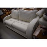 Cream fabric 6 seater sofa