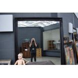 (4) Large black framed mirror