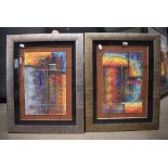 5025 Pair of modern art prints