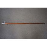 (2032RR) 383 - A metalware mounted malacca cane walking stick, l. 88.5 cm