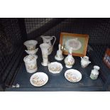 Cage containing print with door mice plus quantity of Aynsley china